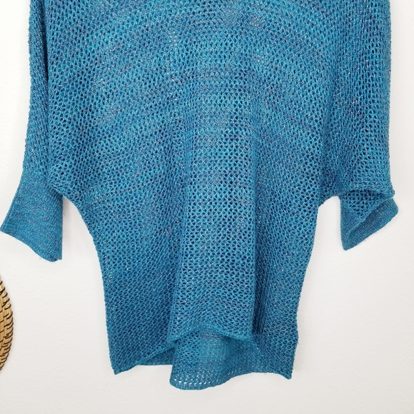 August Silk See-through Knit Mesh Tunic Sweater - Picture 3 of 10